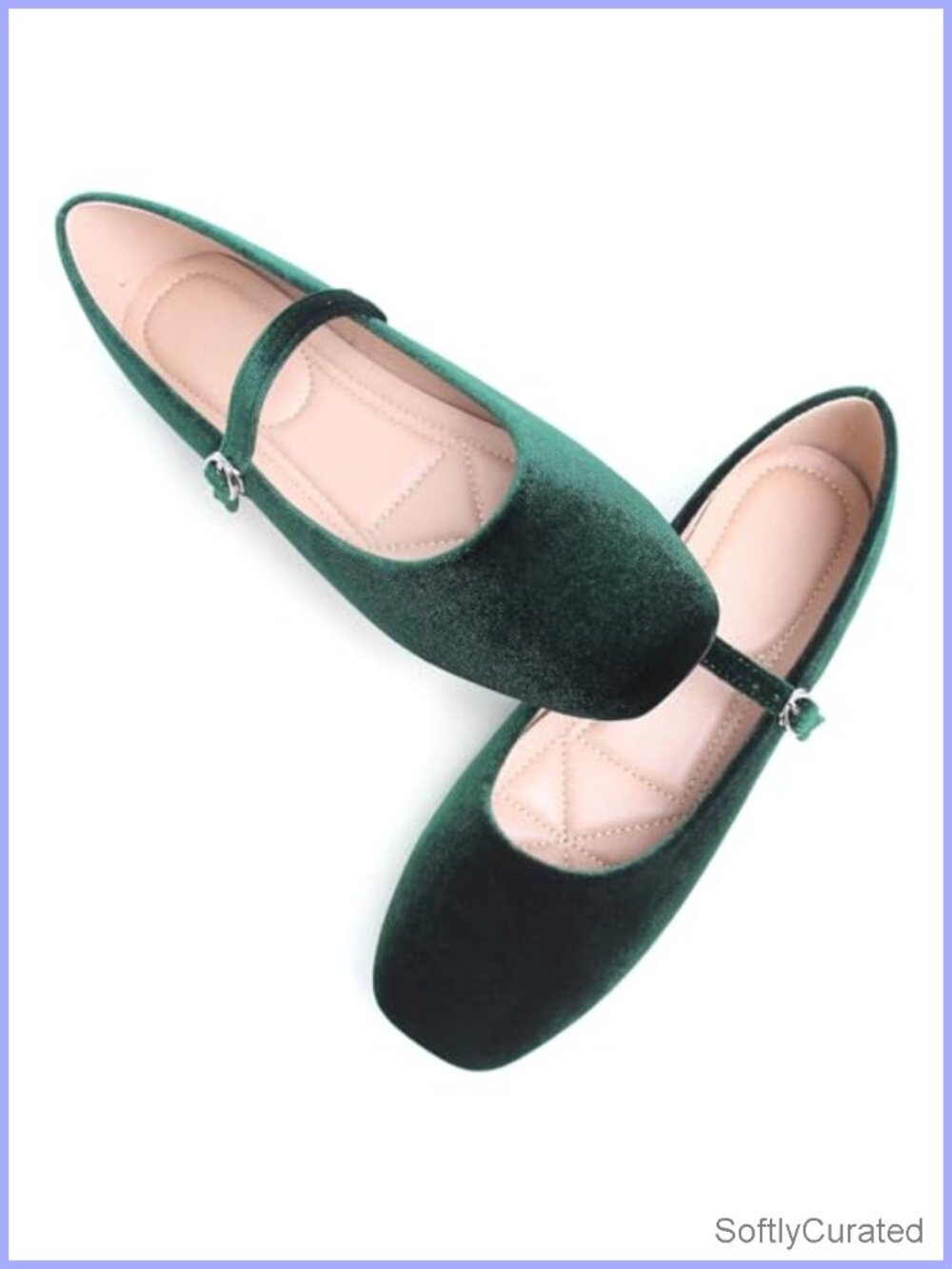 WENJIAZHIZHI Women's Mary Jane Square Toe Ballet Flats Slip-Ons Loafers